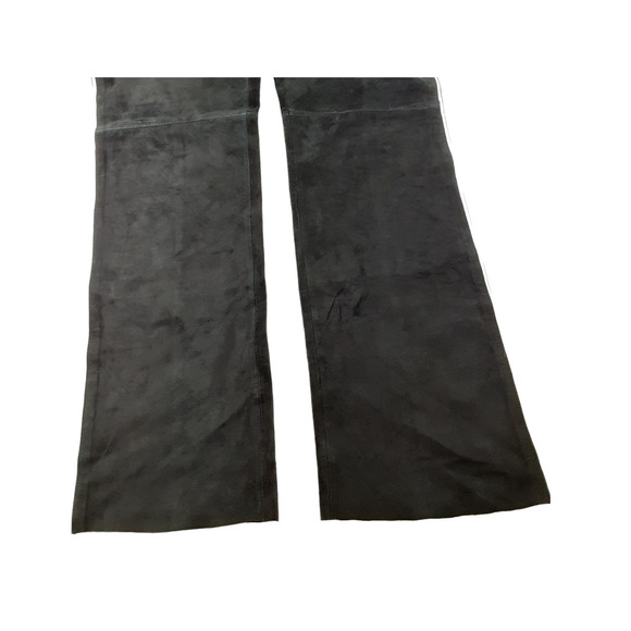 Vintage Willi Smith Womens Black Suede Leather High Waist Bootcut Pants 70s 12 - Picture 3 of 6